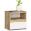Bedside table CL1, 1 drawer and shelf, brown/white, 40 × 40 × 35 cm