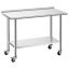 Stainless steel workbench 61x122 cm with casters and adjustable shelf, 17.3 kg