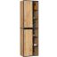 Ripustettava kylpyhuonekaappi VAMI W50, ruskea/musta, 50 × 170 × 30 cm