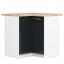 Lattialle sijoitettava kulmakeittiökaappi OLIWIA S90/90, 2 ovea, valkoinen/harmaa, 90 × 85 × 46 cm