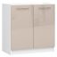 Lattialle sijoitettava allaskaappi OLIWIA S, 2 ovea, valkoinen/ruskea, 80 × 82 × 46 cm