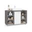 VASAGLE BBK507G01 washbasin cabinet, with adjustable shelves, gray/white, 30 × 90 × 60 cm