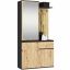 Hallway set ENTRO PK, 3 doors and 1 drawer, black/oak color, 95 × 183 × 35 cm