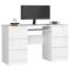 Desk A-11, 6 drawers, white, 135 × 77 × 50 cm