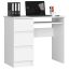 Desk A-6 CLP, left, 3 drawers, white, 90 × 77 × 50 cm