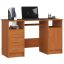 Desk ANA, 3 drawers, alder color, 124 × 74 × 52 cm