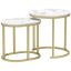 Set of 2 coffee tables Homcom, white/gold