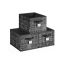 3 laatikon setti 40x30x24cm, musta