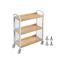 Tarjoiluvaunu, 3 hyllyä, valkoinen-luonnonvärinen