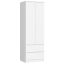 Wardrobe STAR S60, 2 doors and 2 drawers, white, 60 × 180 × 51 cm