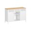 Шкаф для гостиной SONGMICS LSC204WC01, 2 дверцы, Белый/дубовый, 110 × 76 × 40 см