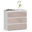 Прикроватная тумба NORE CL3 60 см, с 3 ящиками, бело-кремовая.