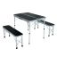 Tourist furniture set ROI, 1 table and 2 benches, black