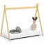 Children's bed GEM, with mattress, white, 85 × 187 × 155 cm