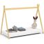 Children's bed GEM, with mattress and shelf, white, 85 × 187 × 155 cm