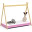 Children's bed GEM, with mattress and storage, pink, 85 × 187 × 155 cm