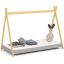 Children's bed GEM, with mattress, gray, 85 × 187 × 155 cm