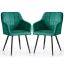 Dining chairs LUXANO, 2 pcs, green/black, 54 × 82 × 58 cm