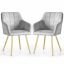 Dining chair set LUXANO, 2 pcs, grey/gold, 54 × 82 × 58 cm