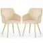 Dining chair set LUXANO, 2 pcs, beige/gold, 54 × 82 × 58 cm