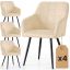 Dining chair set LUXANO, 4 pcs, beige/black, 54 × 82 × 58 cm