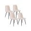 VASAGLE KDC188W01 Dining Chair Set, 4 pcs, White, 55 × 43.5 × 85.5 cm