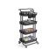 SONGMICS trolley, 3 tiers, 2 hanging shelves, black
