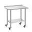 Kitchen work table VEVOR YH2-J-D-36, with wheels and wall, 91.5 × 89.4 × 61 cm