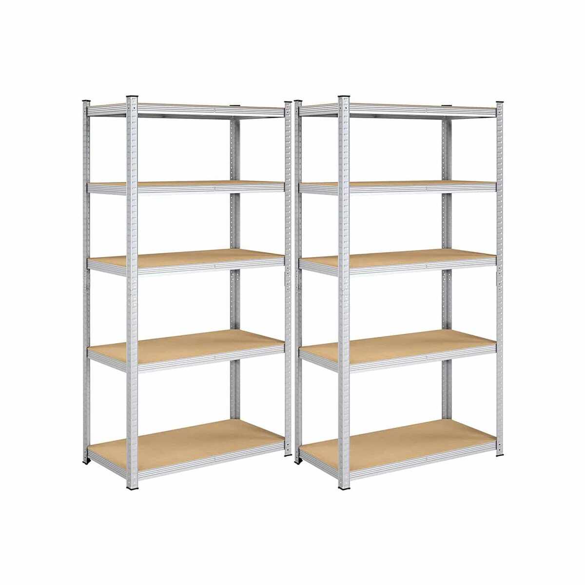 Storage shelf set of 2, 200 x 100 x 50 cm, silver