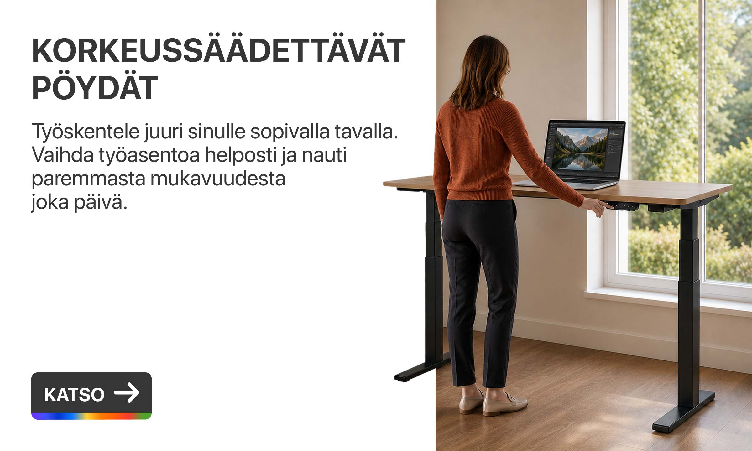 Säädettävän korkeuden työpöydät